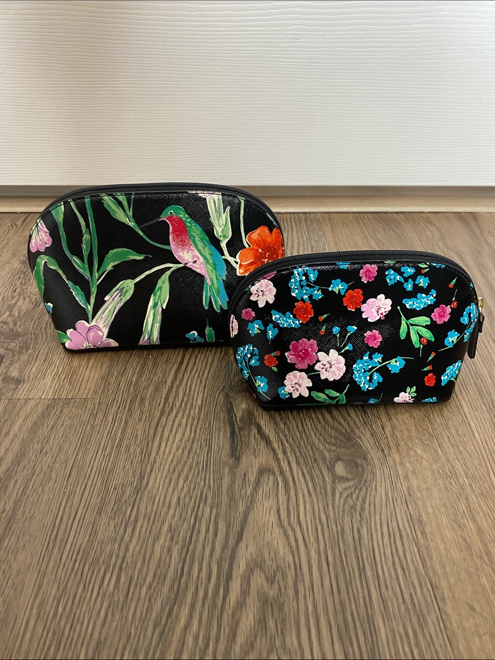 kate spade Floral Hummingbird Cosmetic Bag Duo Tropical Chic - Picture 3 of 16